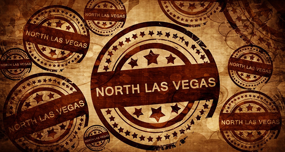 north las vegas, vintage stamp on paper background