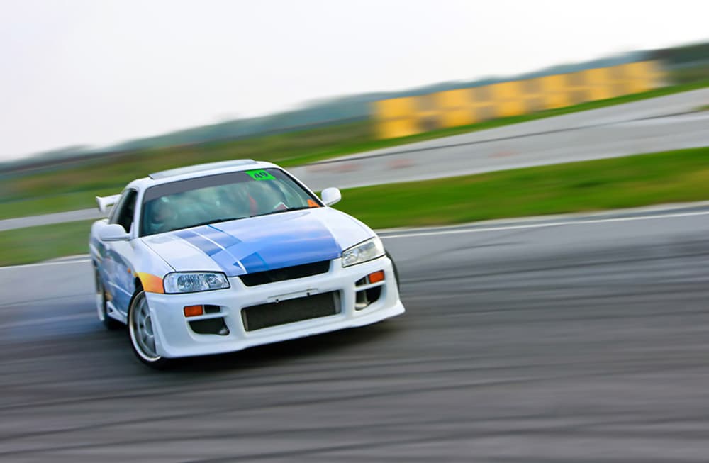 racing car drift on racetrack in Pahrump Nevada